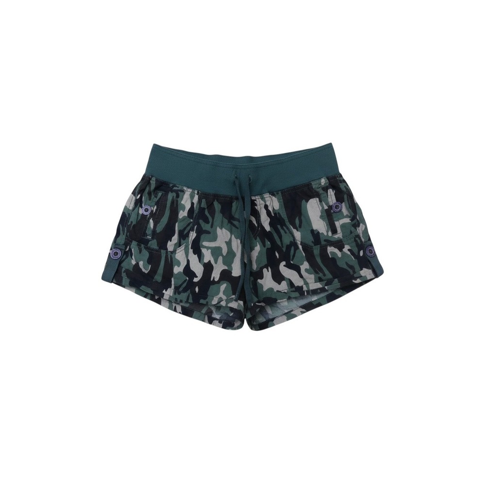 Almost Famous Camo Shorts Womens Medium Green Camouflage Drawstring Cotton